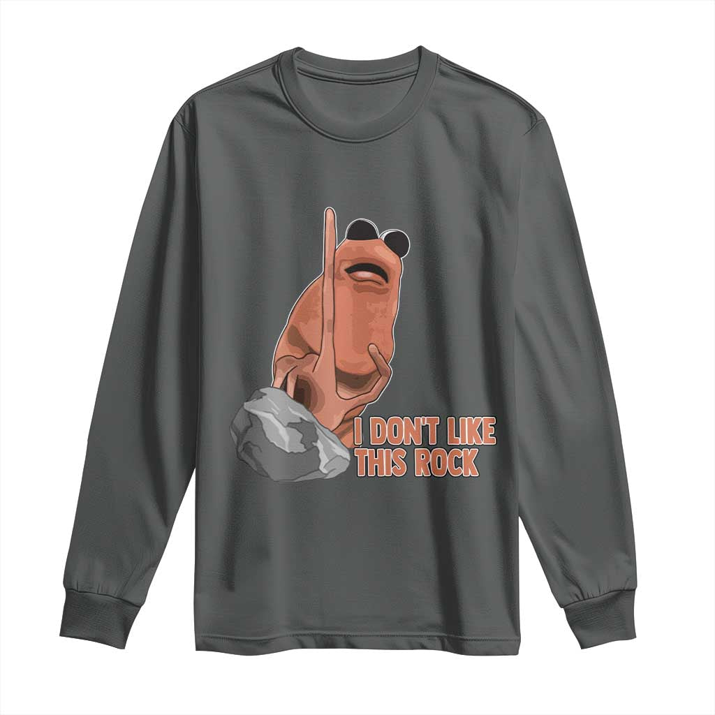 Funny Marcus The Worm Long Sleeve Shirt I Dont Like This Rock Meme TS11 Dark Heather Print Your Wear