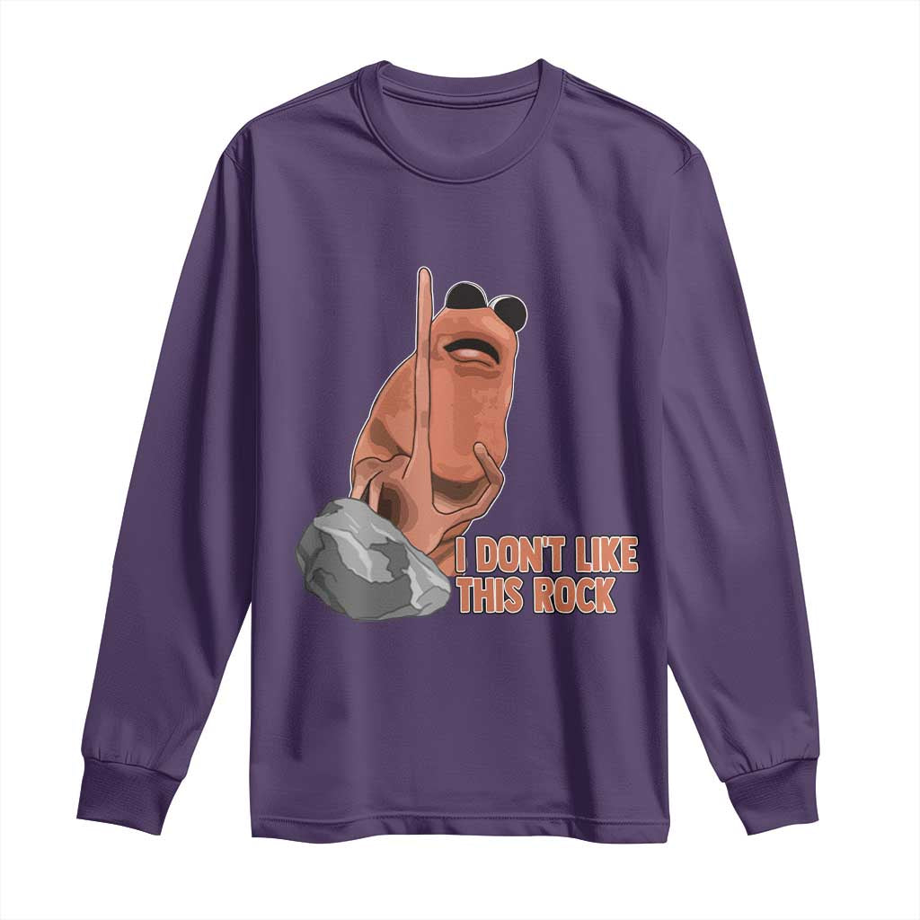 Funny Marcus The Worm Long Sleeve Shirt I Dont Like This Rock Meme TS11 Purple Print Your Wear