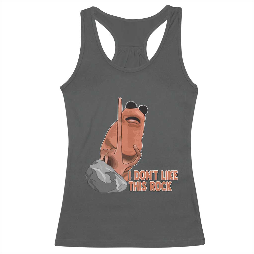 Funny Marcus The Worm Racerback Tank Top I Dont Like This Rock Meme TS11 Dark Heather Print Your Wear