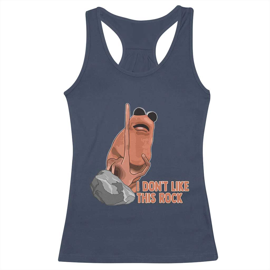 Funny Marcus The Worm Racerback Tank Top I Dont Like This Rock Meme TS11 Navy Print Your Wear