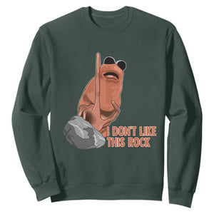Funny Marcus The Worm Sweatshirt I Dont Like This Rock Meme TS11 Dark Forest Green Print Your Wear