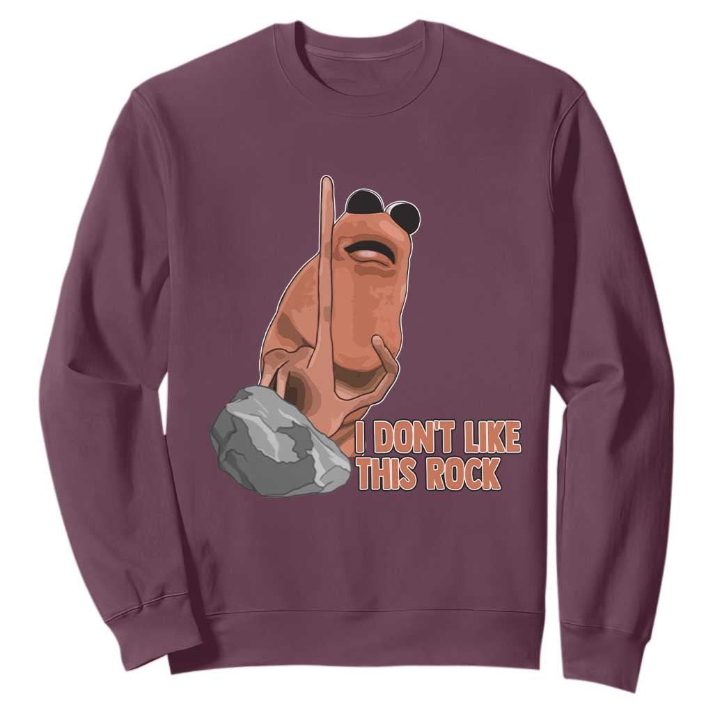 Funny Marcus The Worm Sweatshirt I Dont Like This Rock Meme TS11 Maroon Print Your Wear