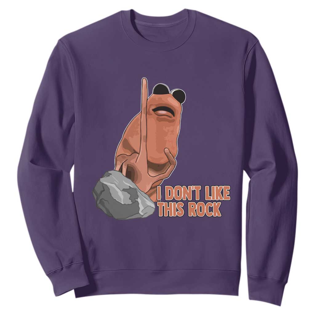 Funny Marcus The Worm Sweatshirt I Dont Like This Rock Meme TS11 Purple Print Your Wear