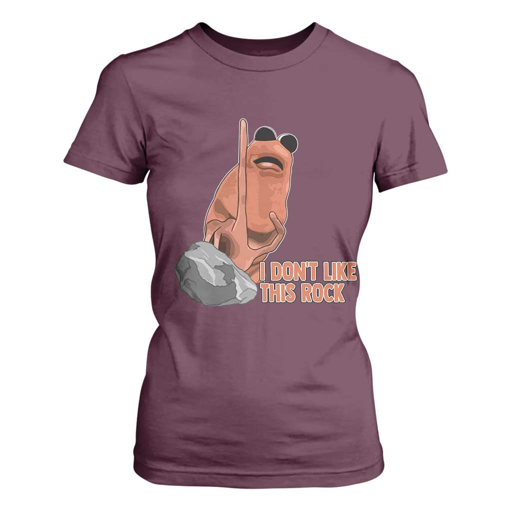 Funny Marcus The Worm T Shirt For Women I Dont Like This Rock Meme TS11 Maroon Print Your Wear