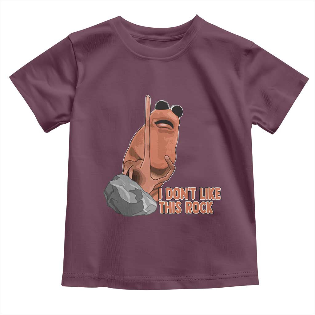 Funny Marcus The Worm Toddler T Shirt I Dont Like This Rock Meme TS11 Maroon Print Your Wear