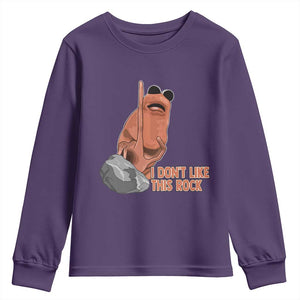 Funny Marcus The Worm Youth Sweatshirt I Dont Like This Rock Meme TS11 Purple Print Your Wear