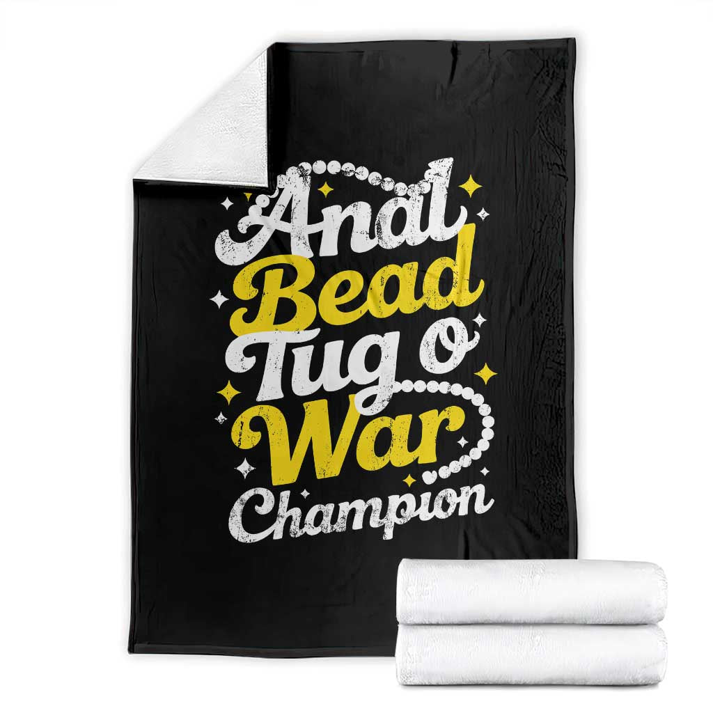 Funny Anal Bead Tug O War Throw Blanket Inappropriate Adult Humor Weird Cringe TS11 Black Print Your Wear