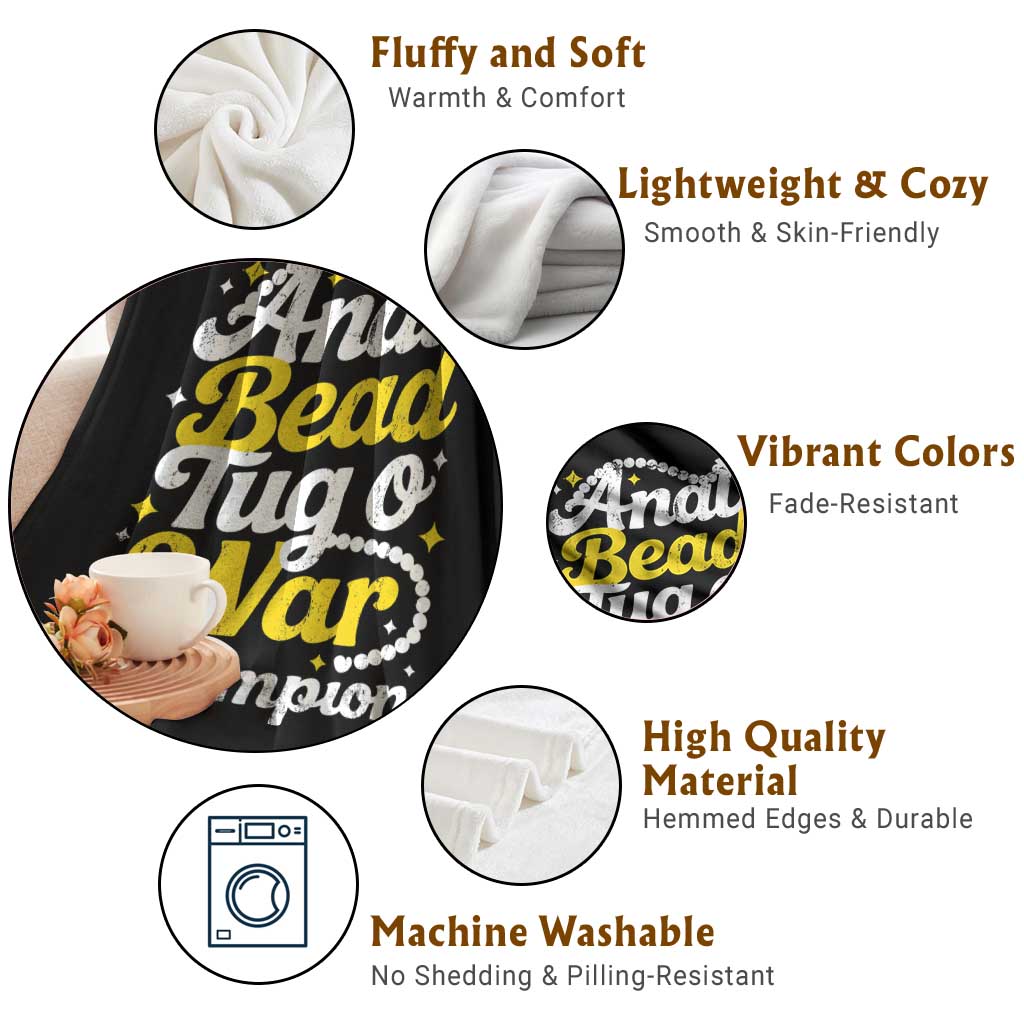 Funny Anal Bead Tug O War Throw Blanket Inappropriate Adult Humor Weird Cringe TS11 Print Your Wear