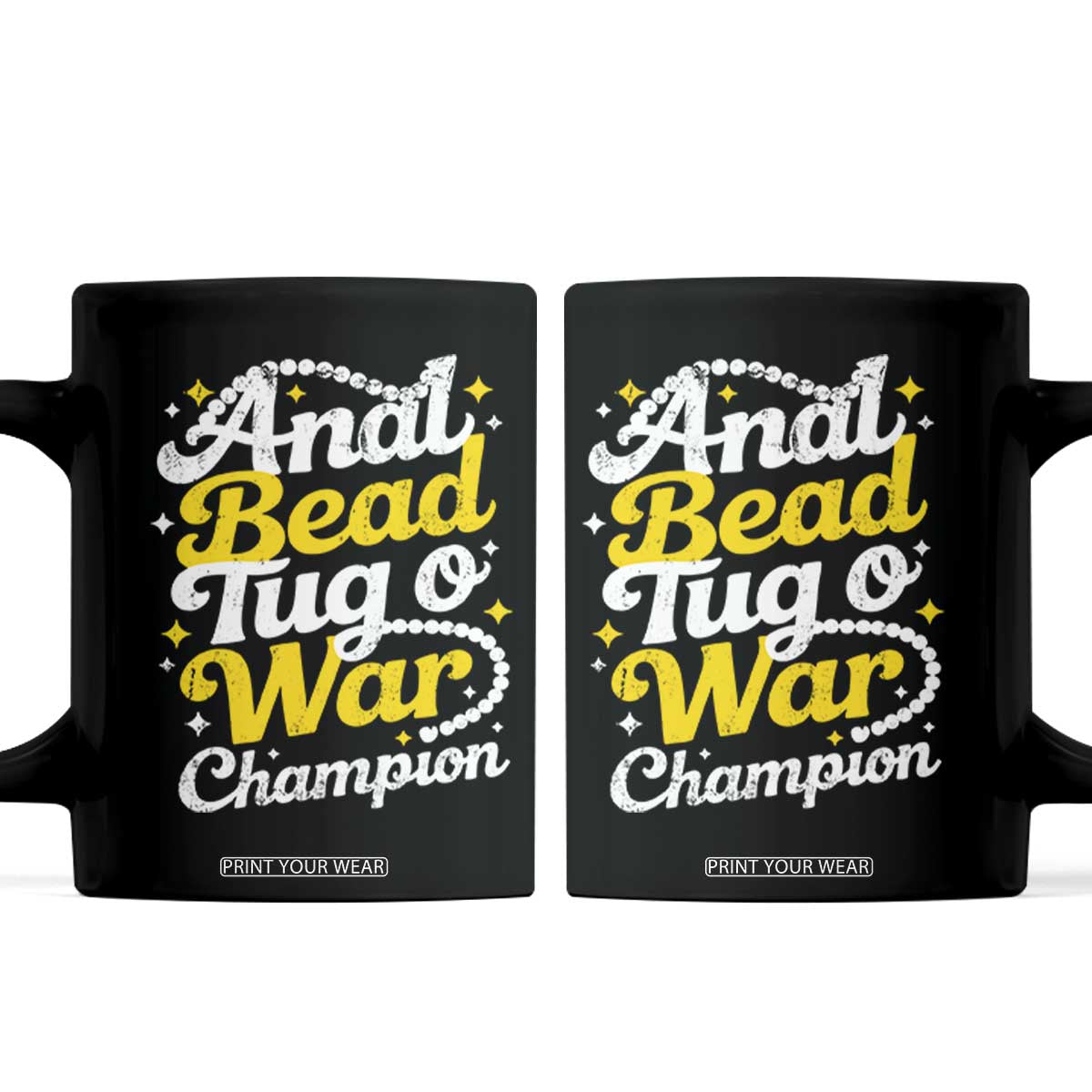 Funny Anal Bead Tug O War Coffee Mug Inappropriate Adult Humor Weird Cringe TS11 Black Print Your Wear