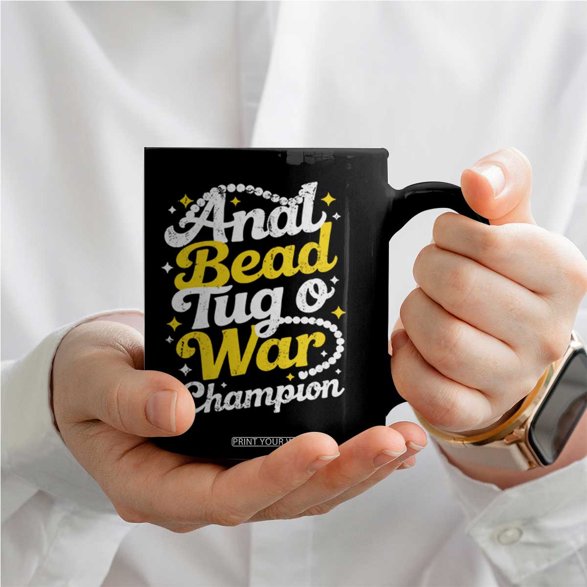 Funny Anal Bead Tug O War Coffee Mug Inappropriate Adult Humor Weird Cringe TS11 Print Your Wear
