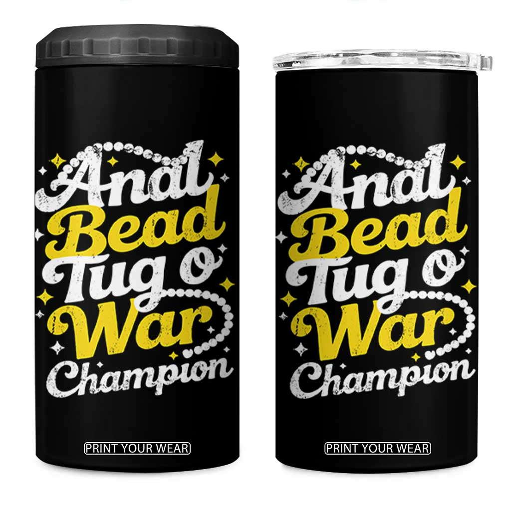 Funny Anal Bead Tug O War 4 in 1 Can Cooler Tumbler Inappropriate Adult Humor Weird Cringe TS11 One Size: 16 oz Black Print Your Wear