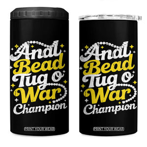 Funny Anal Bead Tug O War 4 in 1 Can Cooler Tumbler Inappropriate Adult Humor Weird Cringe TS11 One Size: 16 oz Black Print Your Wear