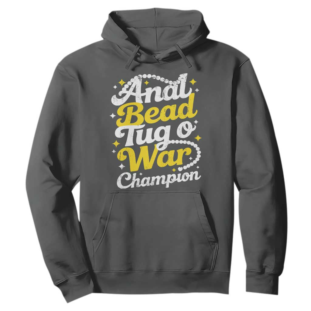 Funny Anal Bead Tug O War Hoodie Inappropriate Adult Humor Weird Cringe TS11 Dark Heather Print Your Wear