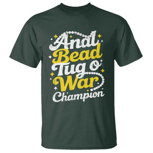 Funny Anal Bead Tug O War T Shirt Inappropriate Adult Humor Weird Cringe TS11 Dark Forest Green Print Your Wear
