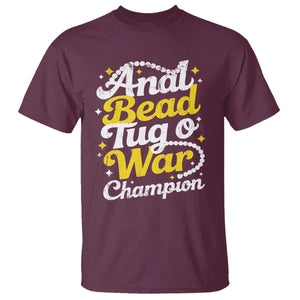 Funny Anal Bead Tug O War T Shirt Inappropriate Adult Humor Weird Cringe TS11 Maroon Print Your Wear