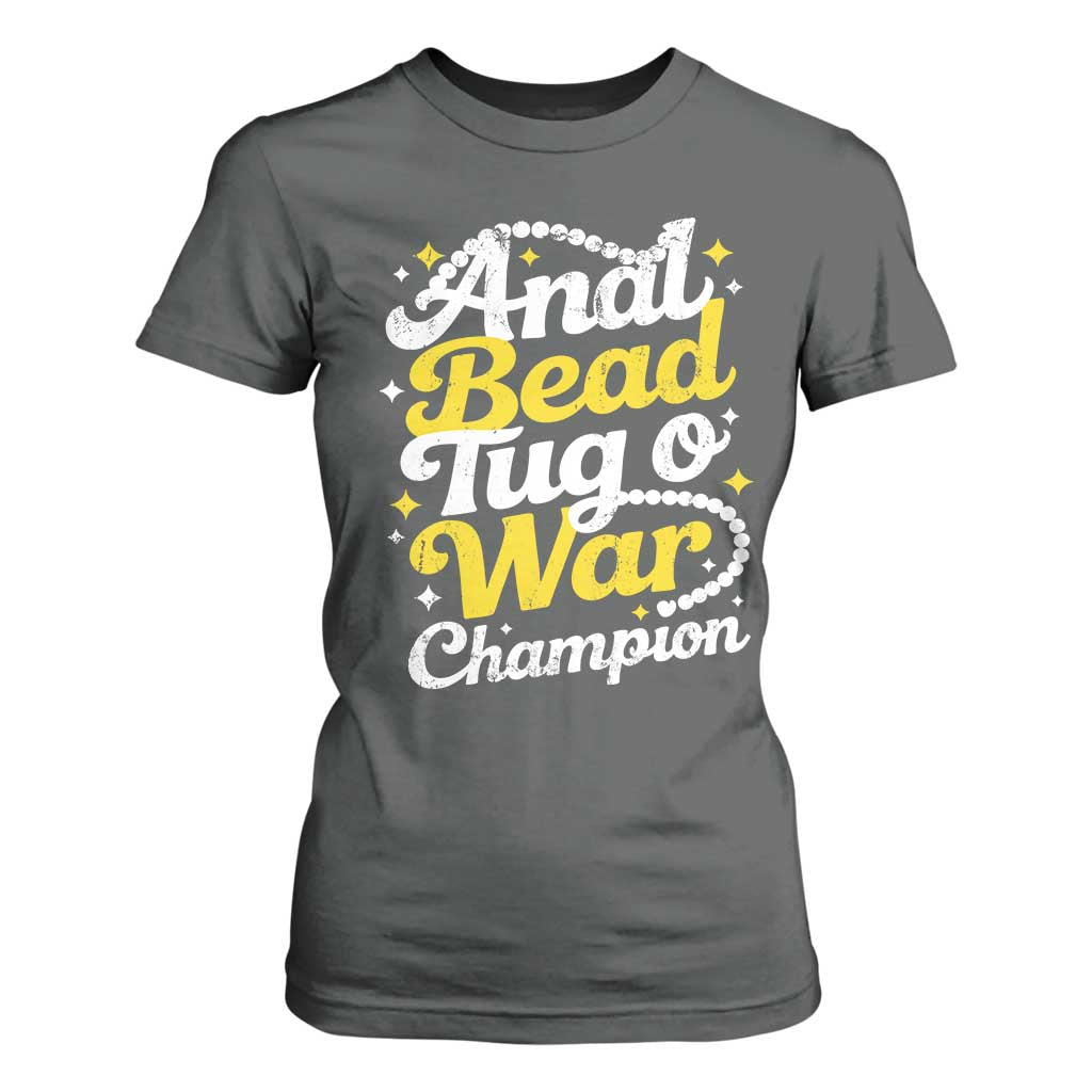 Funny Anal Bead Tug O War T Shirt For Women Inappropriate Adult Humor Weird Cringe TS11 Dark Heather Print Your Wear