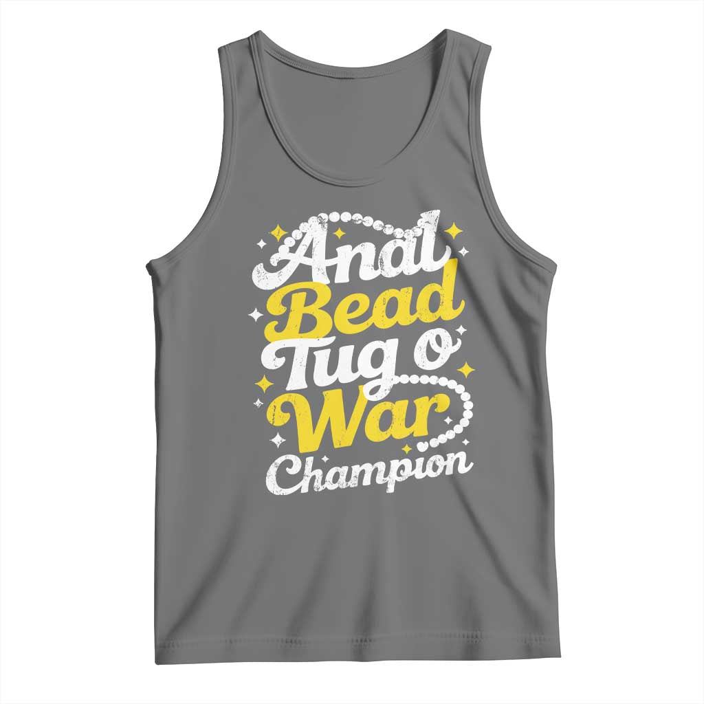 Funny Anal Bead Tug O War Tank Top Inappropriate Adult Humor Weird Cringe TS11 Black Heather Print Your Wear