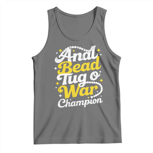 Funny Anal Bead Tug O War Tank Top Inappropriate Adult Humor Weird Cringe TS11 Black Heather Print Your Wear
