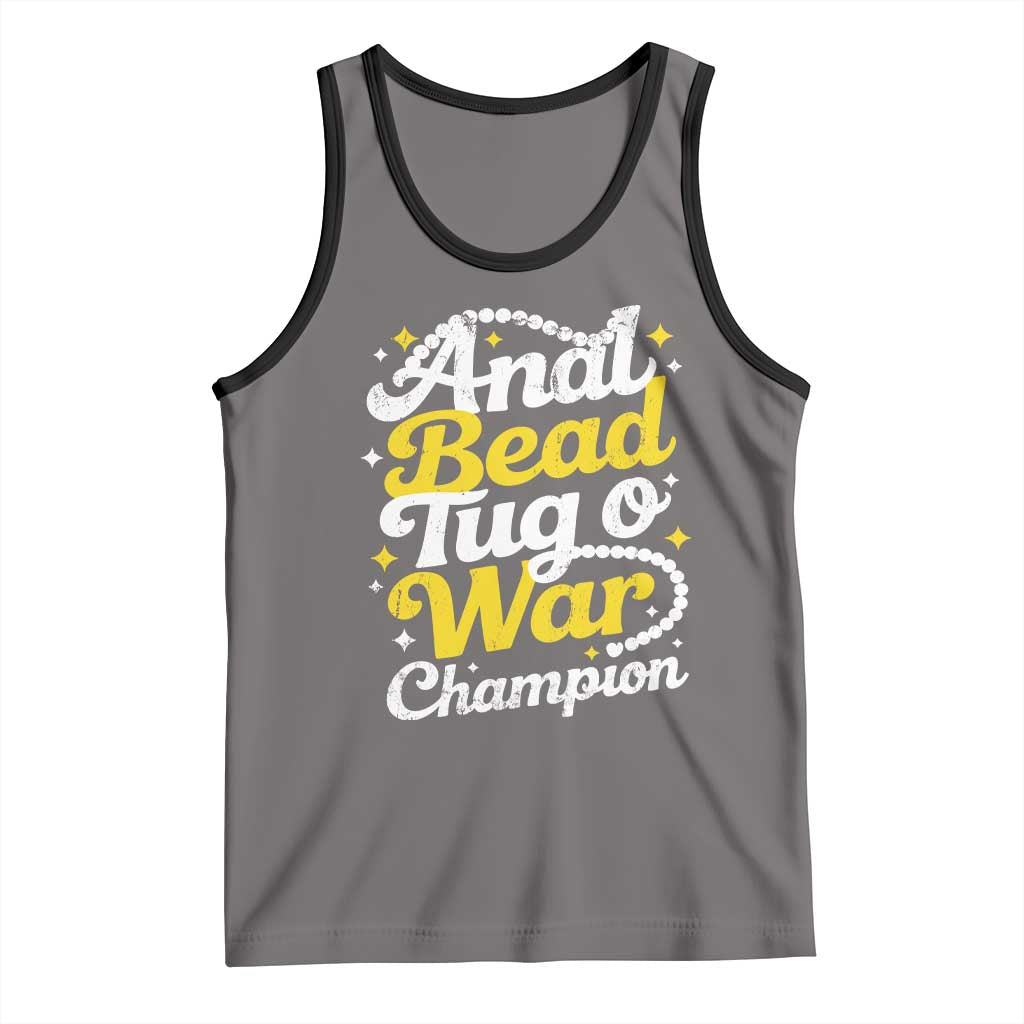 Funny Anal Bead Tug O War Tank Top Inappropriate Adult Humor Weird Cringe TS11 Deep Heather Black Print Your Wear