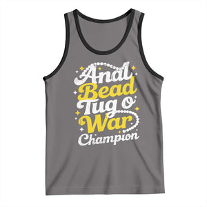 Funny Anal Bead Tug O War Tank Top Inappropriate Adult Humor Weird Cringe TS11 Deep Heather Black Print Your Wear