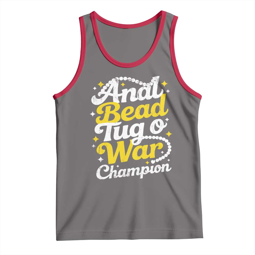 Funny Anal Bead Tug O War Tank Top Inappropriate Adult Humor Weird Cringe TS11 Deep Heather Red Print Your Wear