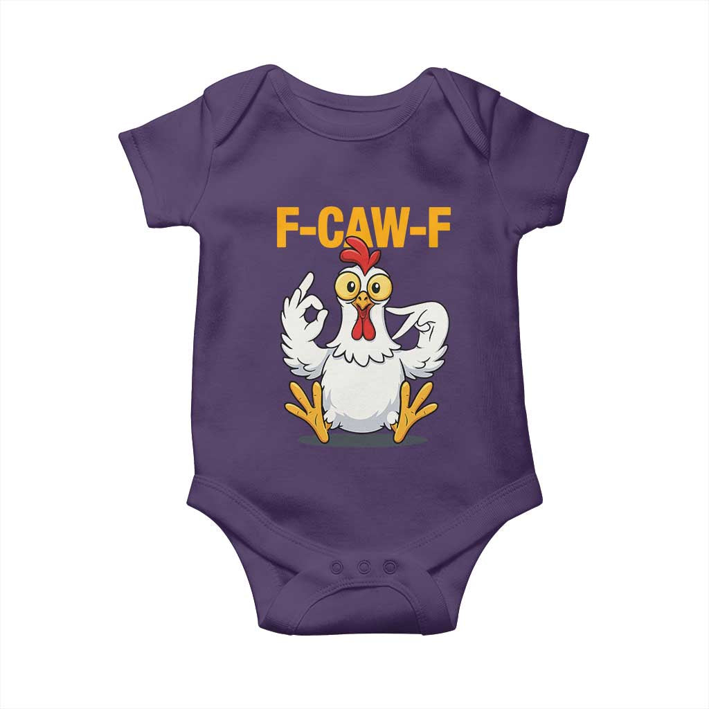 Funny F Caw F 67 Meme Baby Onesie Cartoon Chicken Poultry Humor TS11 Purple Print Your Wear