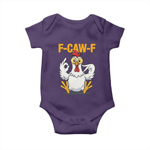 Funny F Caw F 67 Meme Baby Onesie Cartoon Chicken Poultry Humor TS11 Purple Print Your Wear