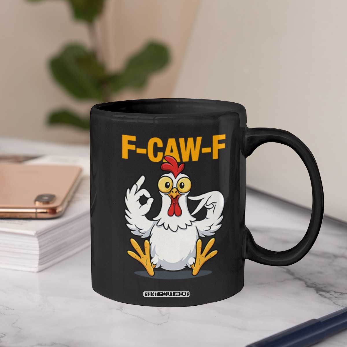 Funny F Caw F 67 Meme Coffee Mug Cartoon Chicken Poultry Humor TS11 Print Your Wear