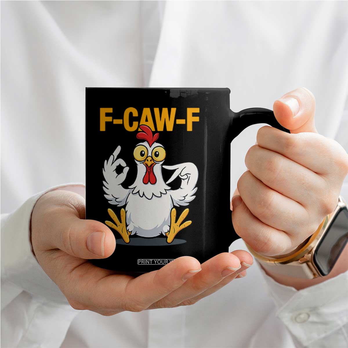 Funny F Caw F 67 Meme Coffee Mug Cartoon Chicken Poultry Humor TS11 Print Your Wear