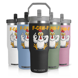 Funny F Caw F 67 Meme Flip Straw Tumbler Cartoon Chicken Poultry Humor TS11 Print Your Wear