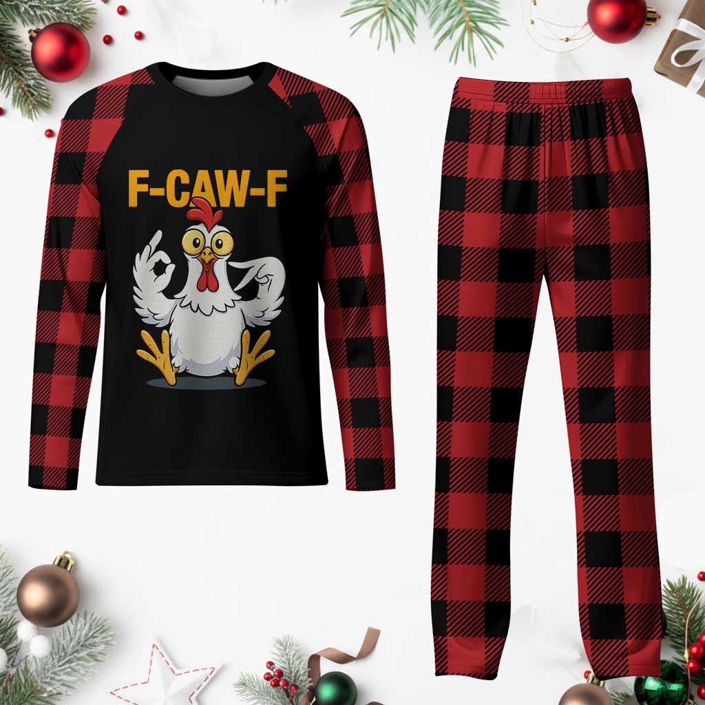 Funny F Caw F 67 Meme Plaid Pajama Set Cartoon Chicken Poultry Humor TS11 Buffalo Plaid Print Your Wear