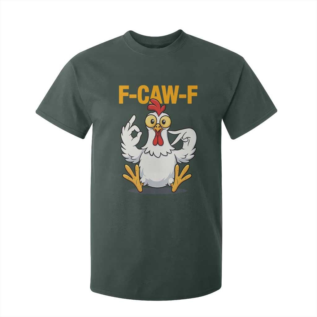 Funny F Caw F 67 Meme T Shirt For Kid Cartoon Chicken Poultry Humor TS11 Dark Forest Green Print Your Wear