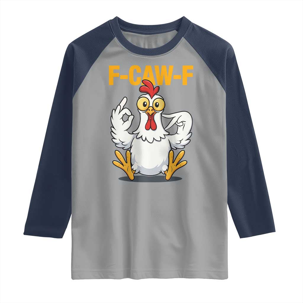 Funny F Caw F 67 Meme Raglan Shirt Cartoon Chicken Poultry Humor TS11 Sport Gray Navy Print Your Wear