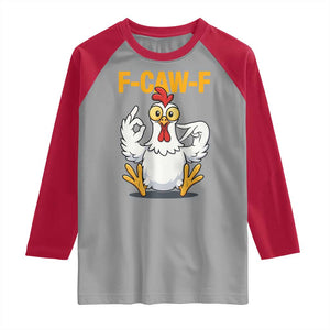 Funny F Caw F 67 Meme Raglan Shirt Cartoon Chicken Poultry Humor TS11 Sport Gray Red Print Your Wear