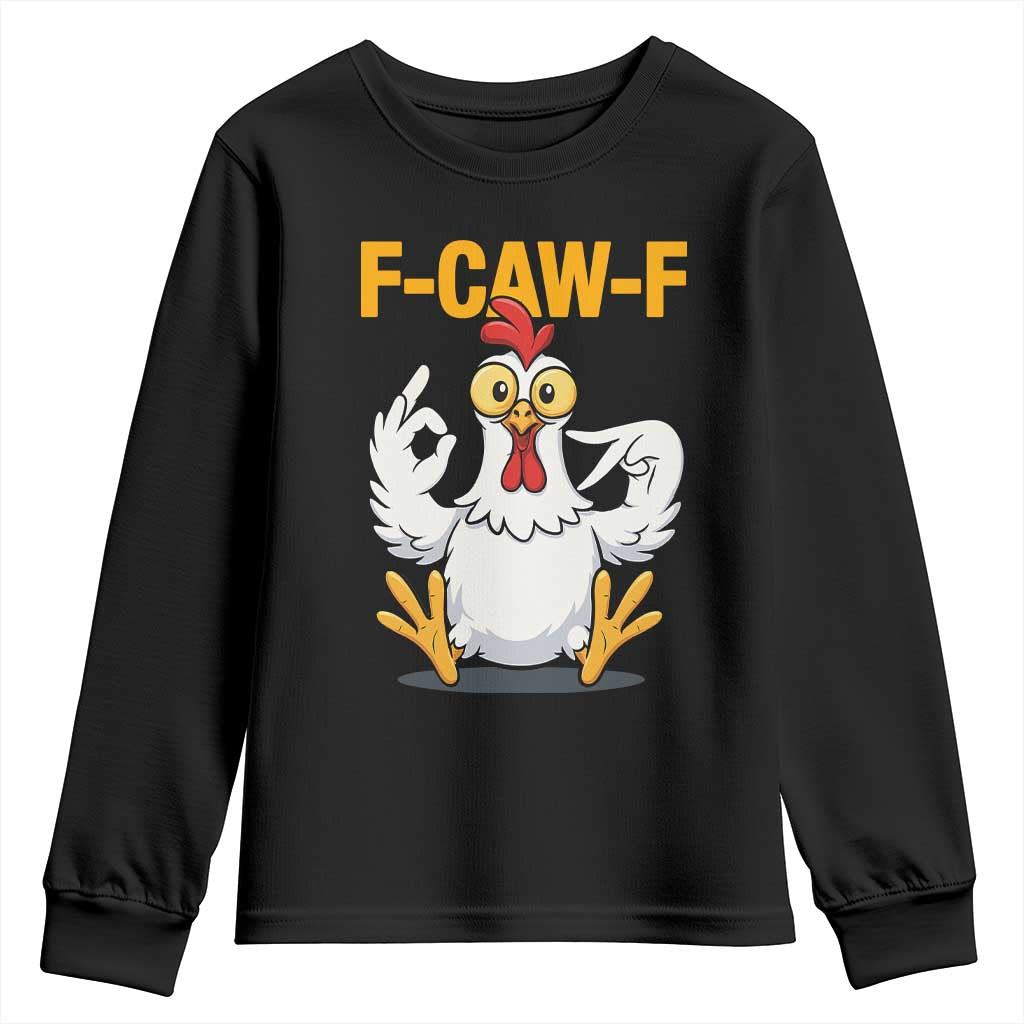 Funny F Caw F 67 Meme Youth Sweatshirt Cartoon Chicken Poultry Humor TS11 Black Print Your Wear