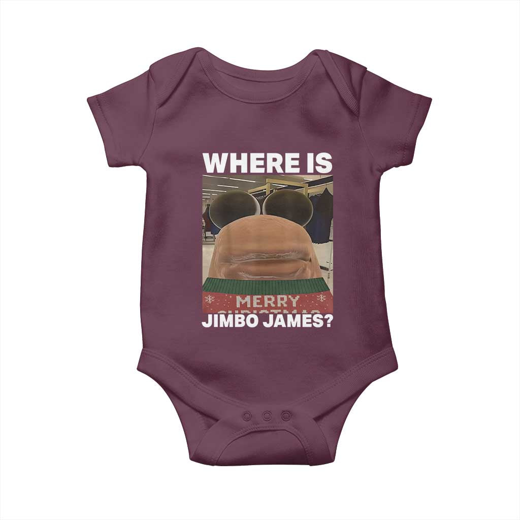 Funny Marcus The Worm Christmas Baby Onesie Where Is Jimbo James Xmas Ugly Sweater TS11 Maroon Print Your Wear