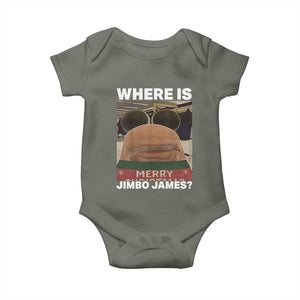 Funny Marcus The Worm Christmas Baby Onesie Where Is Jimbo James Xmas Ugly Sweater TS11 Military Green Print Your Wear