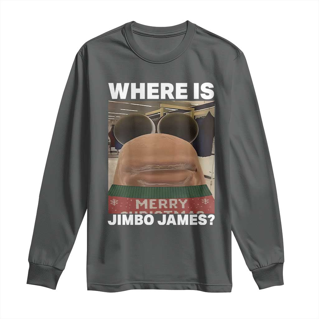 Funny Marcus The Worm Christmas Long Sleeve Shirt Where Is Jimbo James Xmas Ugly Sweater TS11 Dark Heather Print Your Wear