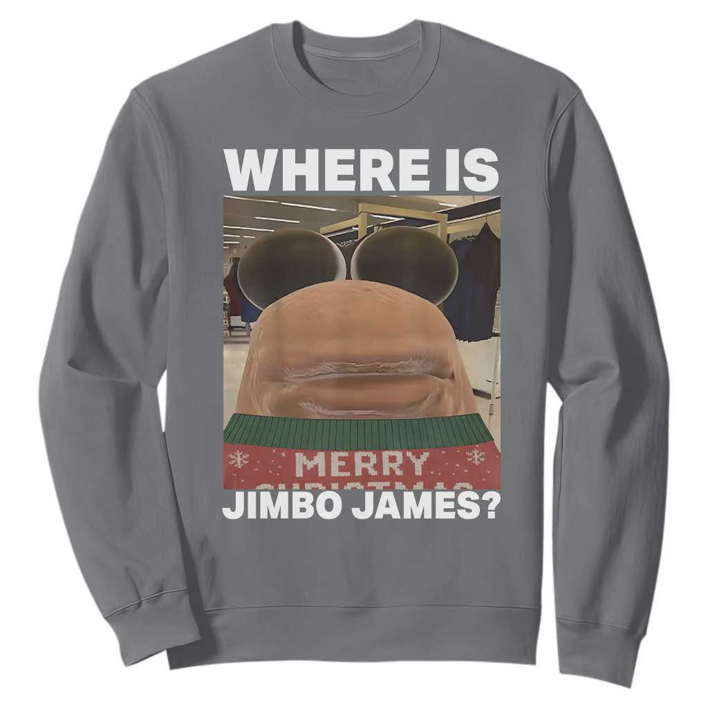 Funny Marcus The Worm Christmas Sweatshirt Where Is Jimbo James Xmas Ugly Sweater TS11 Charcoal Print Your Wear