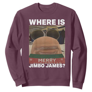Funny Marcus The Worm Christmas Sweatshirt Where Is Jimbo James Xmas Ugly Sweater TS11 Maroon Print Your Wear