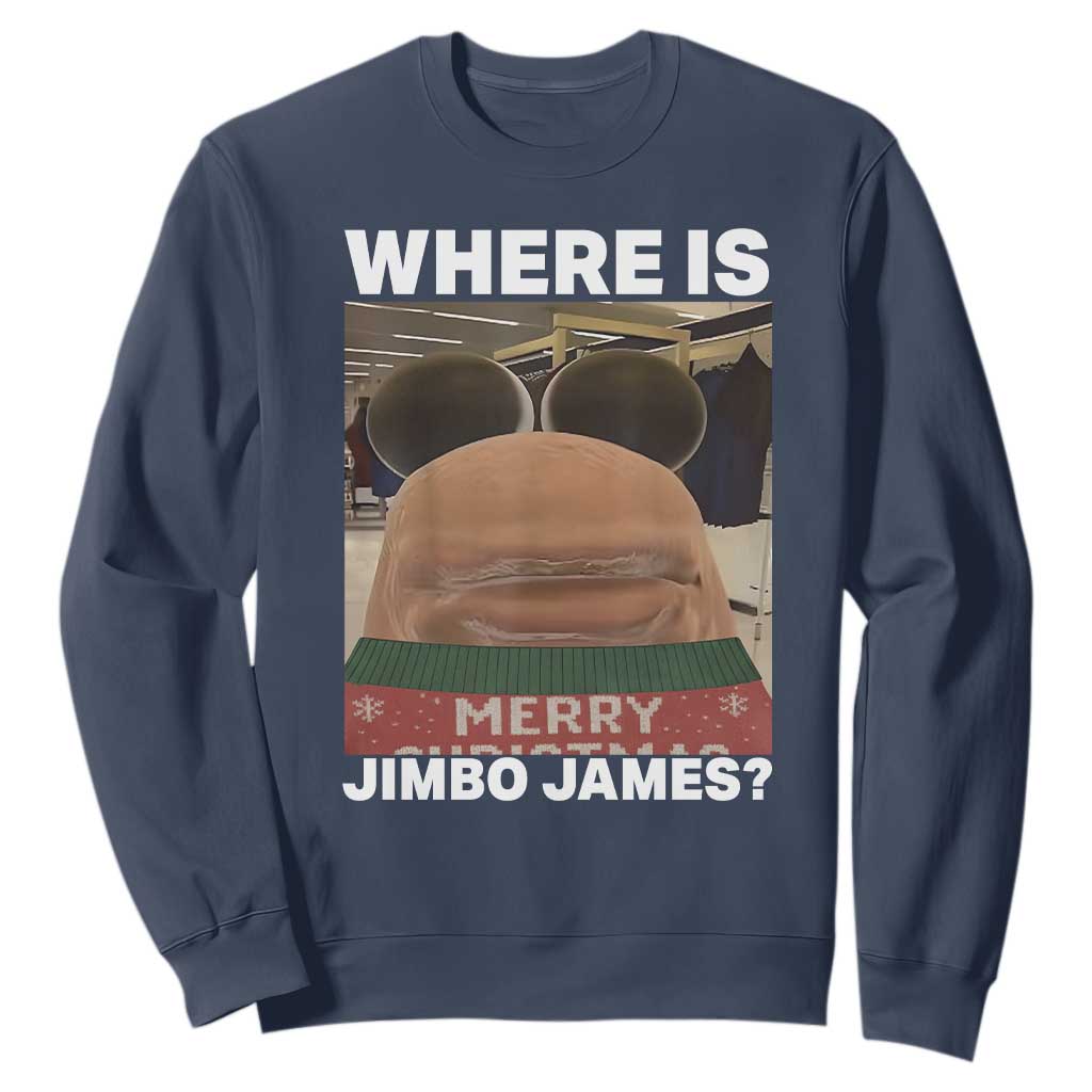 Funny Marcus The Worm Christmas Sweatshirt Where Is Jimbo James Xmas Ugly Sweater TS11 Navy Print Your Wear