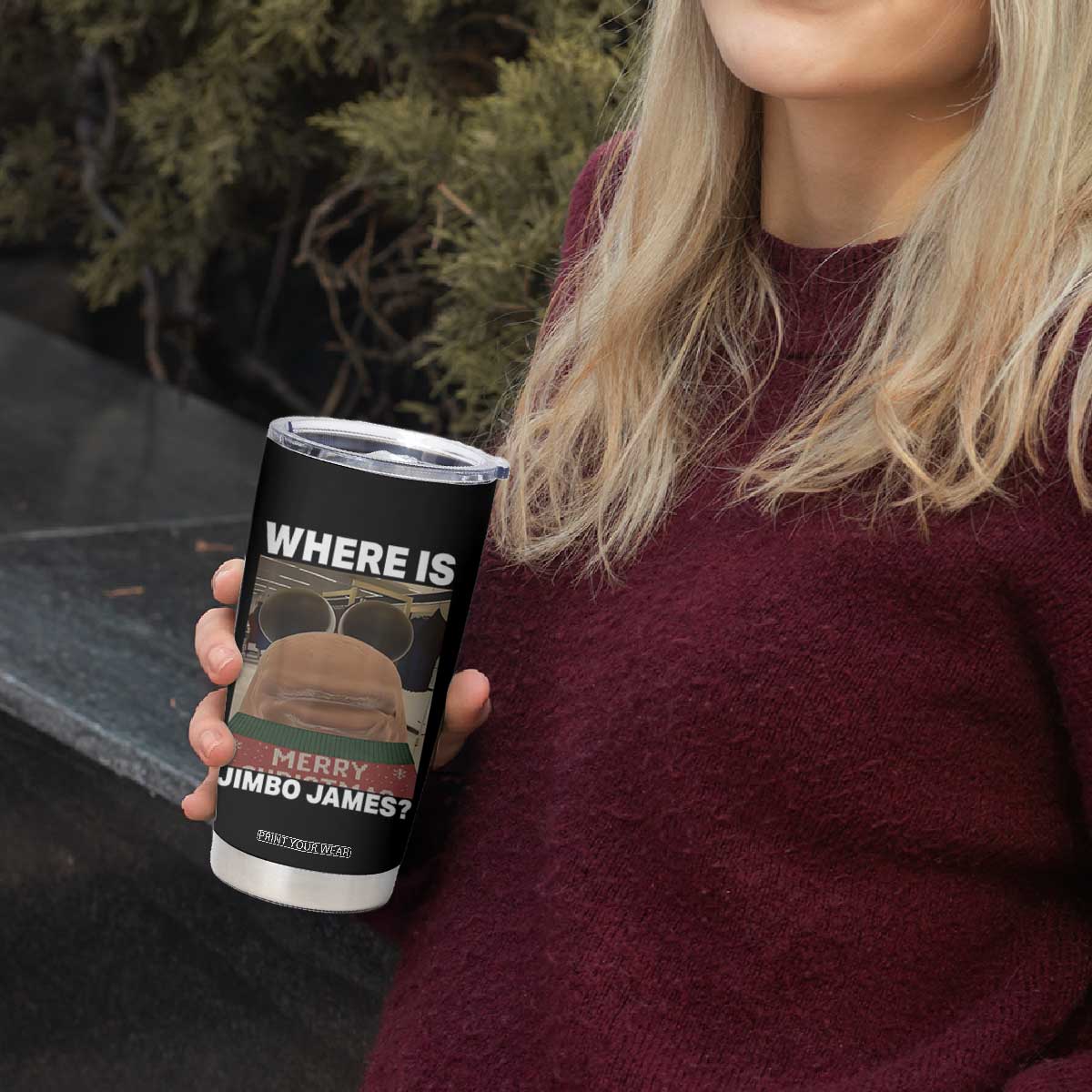 Funny Marcus The Worm Christmas Tumbler Cup Where Is Jimbo James Xmas Ugly Sweater TS11 Print Your Wear