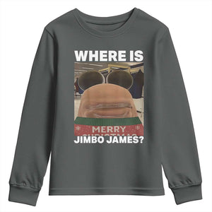 Funny Marcus The Worm Christmas Youth Sweatshirt Where Is Jimbo James Xmas Ugly Sweater TS11 Dark Heather Print Your Wear
