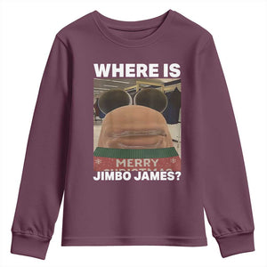 Funny Marcus The Worm Christmas Youth Sweatshirt Where Is Jimbo James Xmas Ugly Sweater TS11 Maroon Print Your Wear