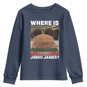 Funny Marcus The Worm Christmas Youth Sweatshirt Where Is Jimbo James Xmas Ugly Sweater TS11 Navy Print Your Wear