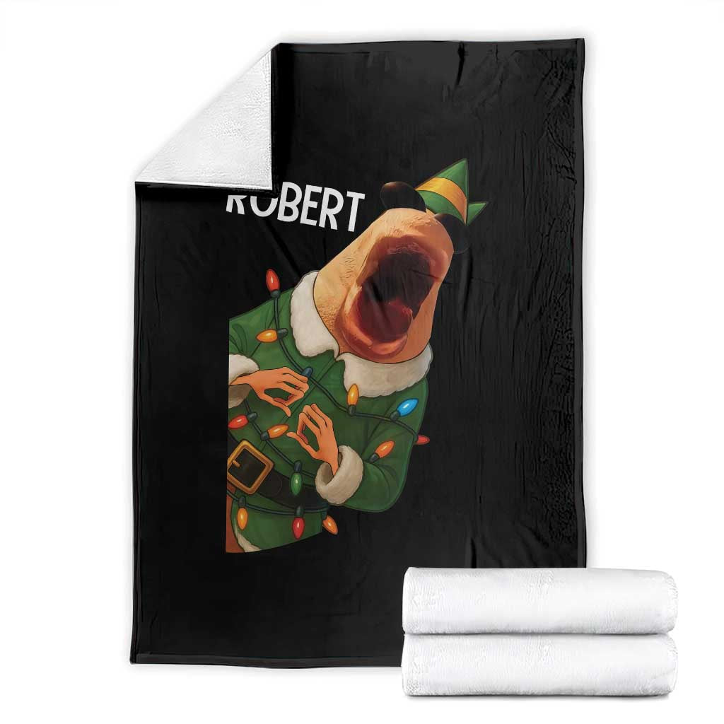 Funny Christmas Marcus The Worm Robert Xmas Elf Throw Blanket TS11 Black Print Your Wear