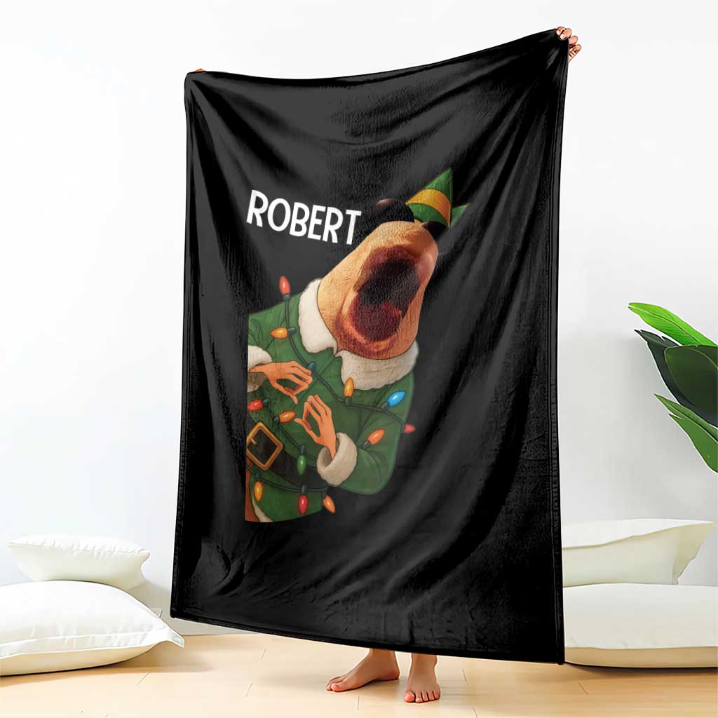 Funny Christmas Marcus The Worm Robert Xmas Elf Throw Blanket TS11 Print Your Wear