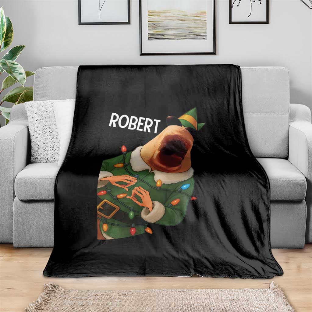 Funny Christmas Marcus The Worm Robert Xmas Elf Throw Blanket TS11 Print Your Wear