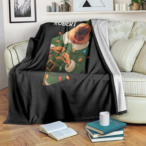 Funny Christmas Marcus The Worm Robert Xmas Elf Throw Blanket TS11 Print Your Wear