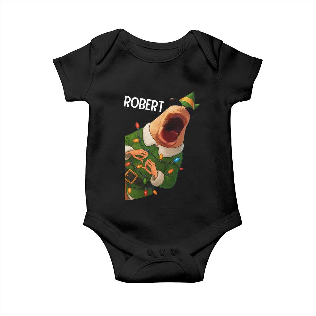Funny Christmas Marcus The Worm Robert Xmas Elf Baby Onesie TS11 Black Print Your Wear